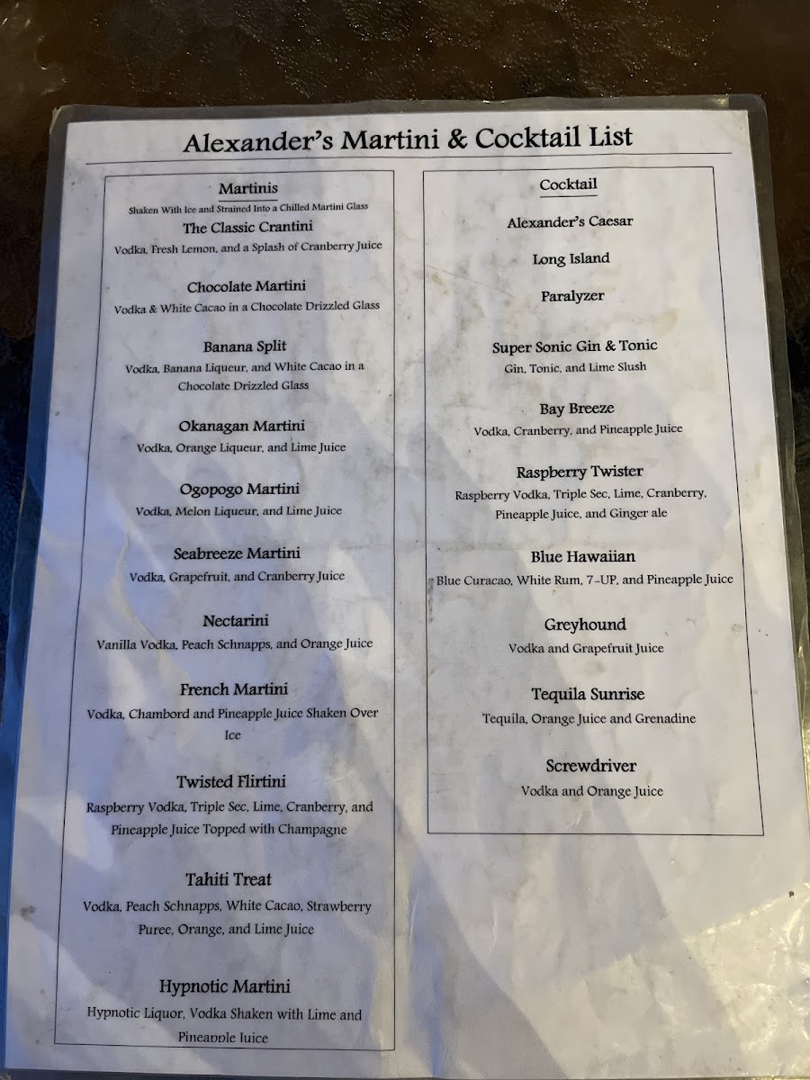 Alexander's Pub & Liquor Store Menu - Image 6
